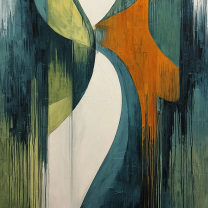 CONVERGENCE: Bold Vertical Abstract Painting with Textured Color Blocks | rolled canvas, ready for custom framing