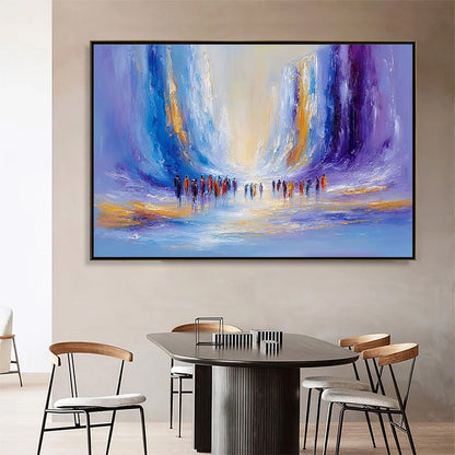 CONVERGENCE: Large Colorful Abstract Figurative Oil Painting | Figurative closeup, raised brushwork detail