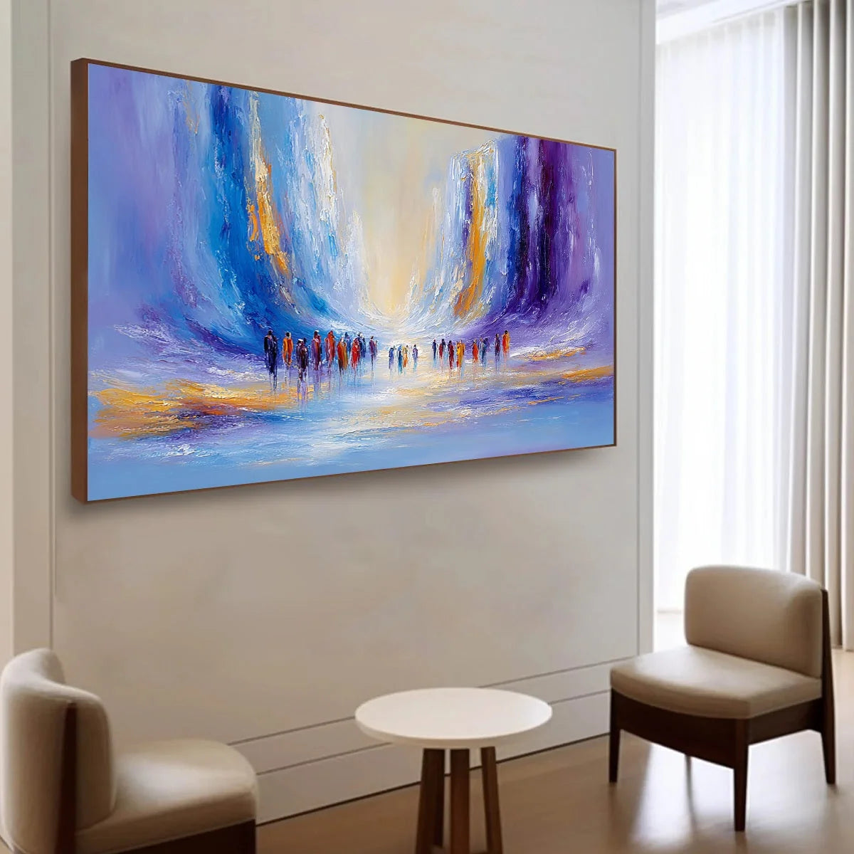 CONVERGENCE: Large Colorful Abstract Figurative Oil Painting | Figurative mood, soft natural light studio shot