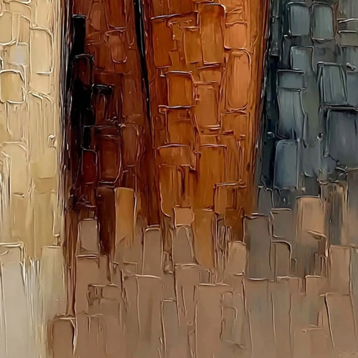 CONVERGENCE: Textured Abstract Figurative Impasto Painting | rolled canvas, ready for custom framing