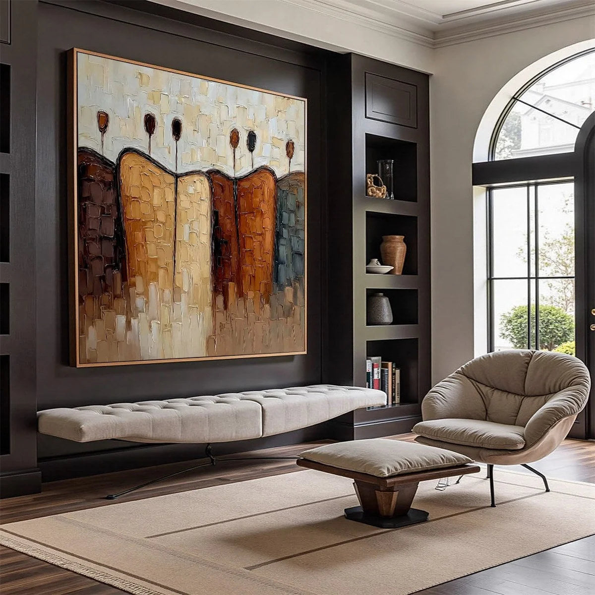 CONVERGENCE: Textured Abstract Figurative Impasto Painting | Figurative mood, soft natural light studio shot