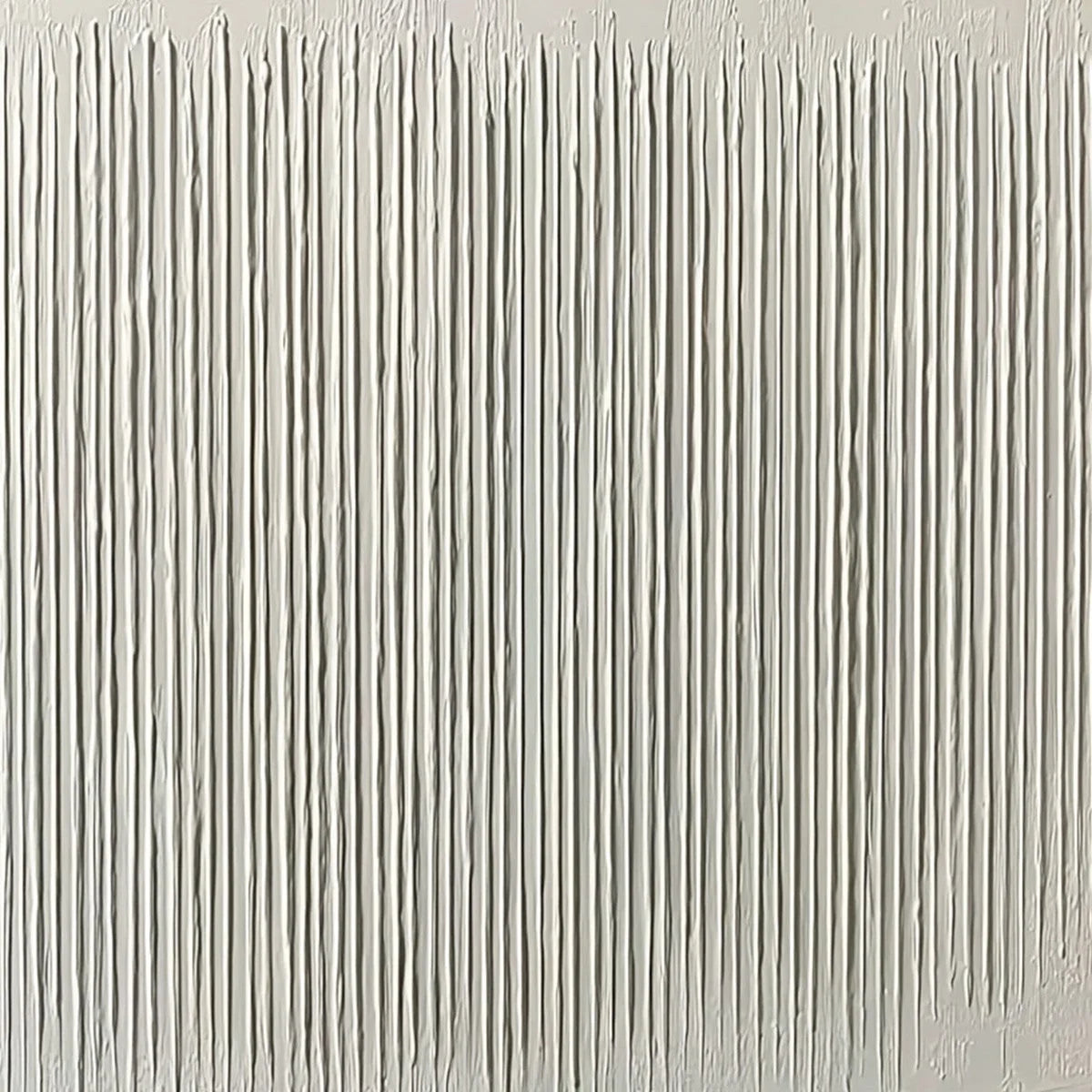 CONVERGENCE: Textured Minimalist Wabi Sabi Abstract Painting in White | rectangular format, hand-painted canvas edge