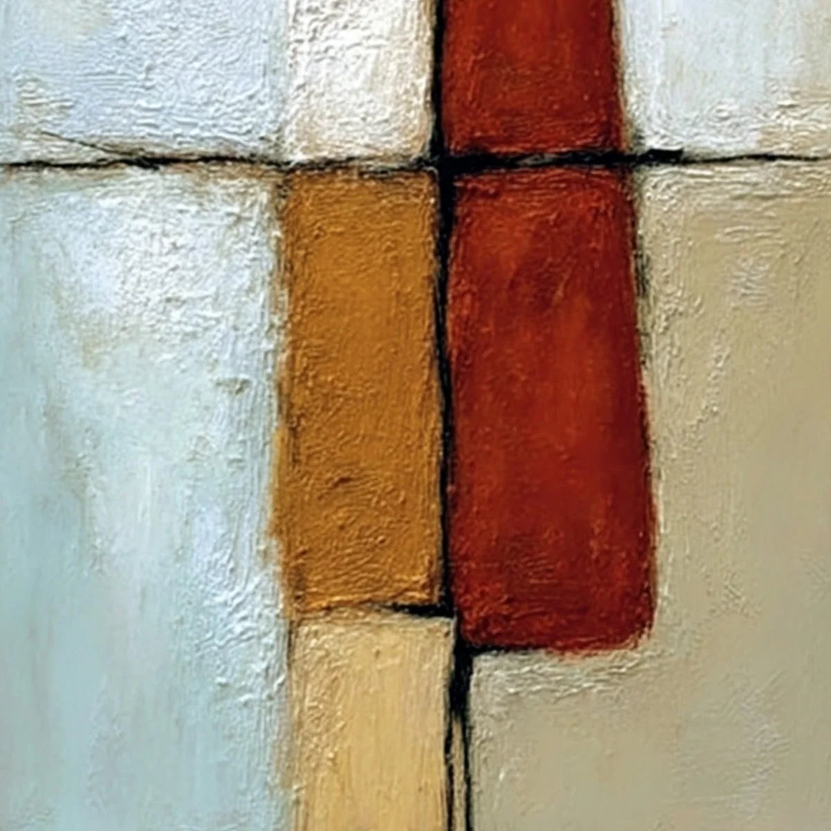 CONVERGENCE: Vertical Abstract Figurative Textured Oil Painting | rolled canvas, ready for custom framing