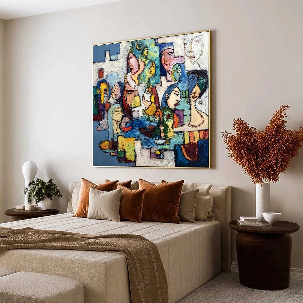 CONVERSATIONS: Colorful Abstract Figurative People Painting | Figurative mood, soft natural light studio shot