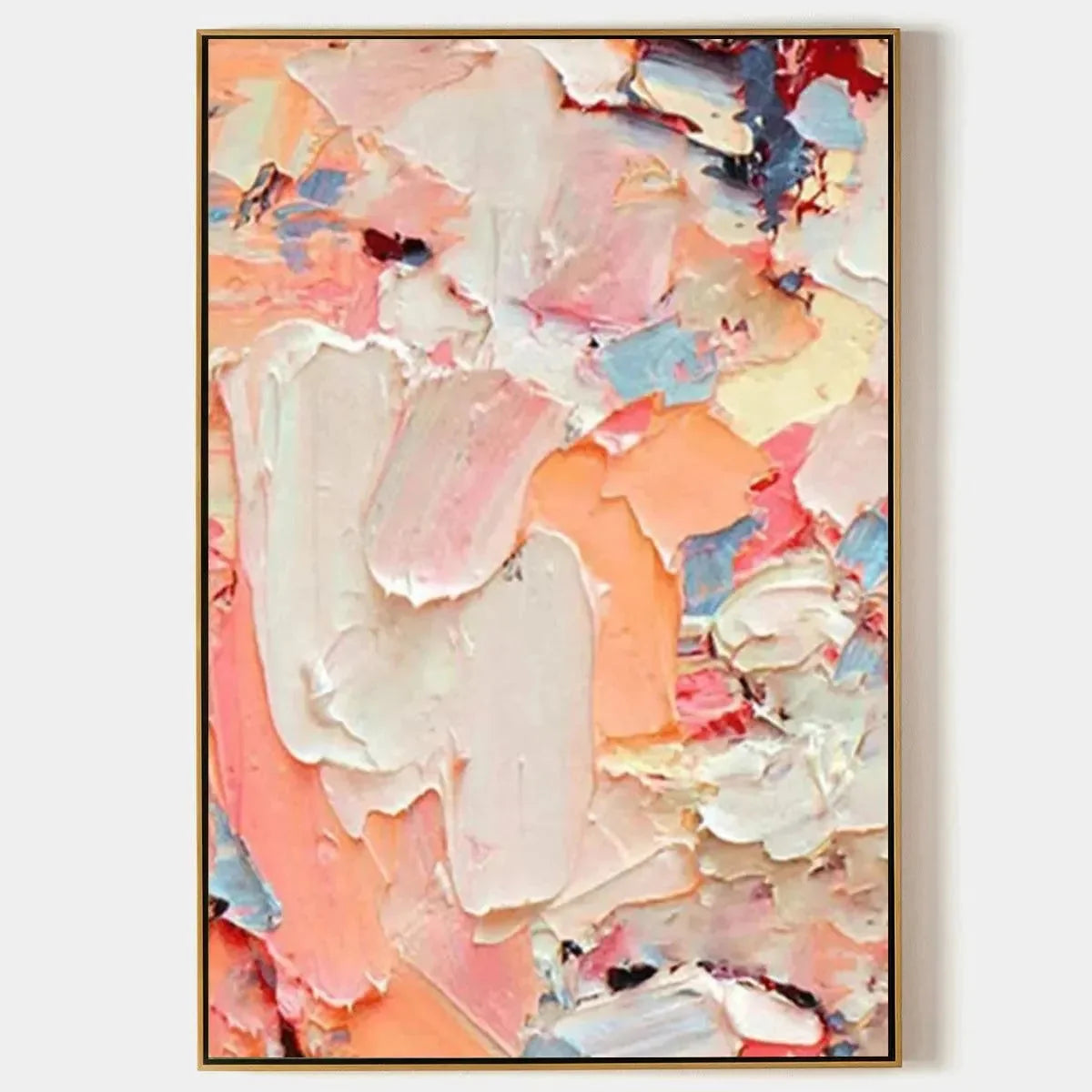 CORAL DREAM: Textured Abstract Painting, Pink and Orange Wall Art, Vertical Canvas, Impasto Decor | hanging in CORAL DREAM: Textured Abstract Painting, Pink and Orange Wall Art, Vertical Canvas, Im...