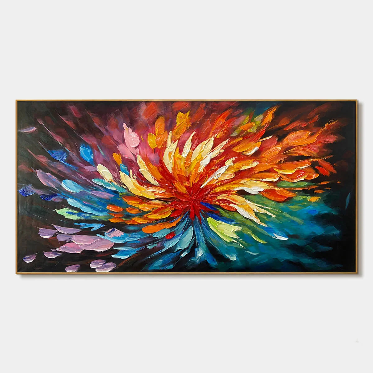 COSMIC BLOOM: Textured Abstract Oil Painting on Canvas | hanging in COSMIC BLOOM: Textured Abstract Oil Painting on Canvas featuring layered textured brushwork in refined tones; abstract compositio...