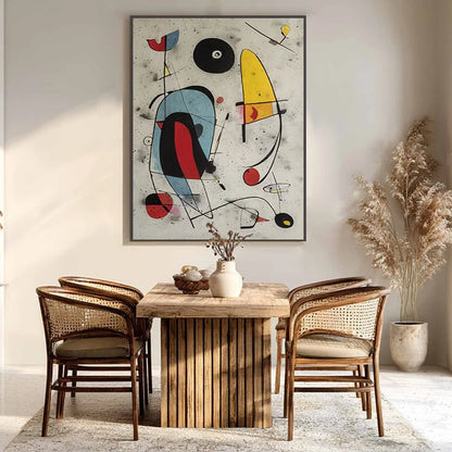 COSMIC NOTES: Modern Abstract Geometric Oil Painting | rectangular format, hand-painted canvas edge