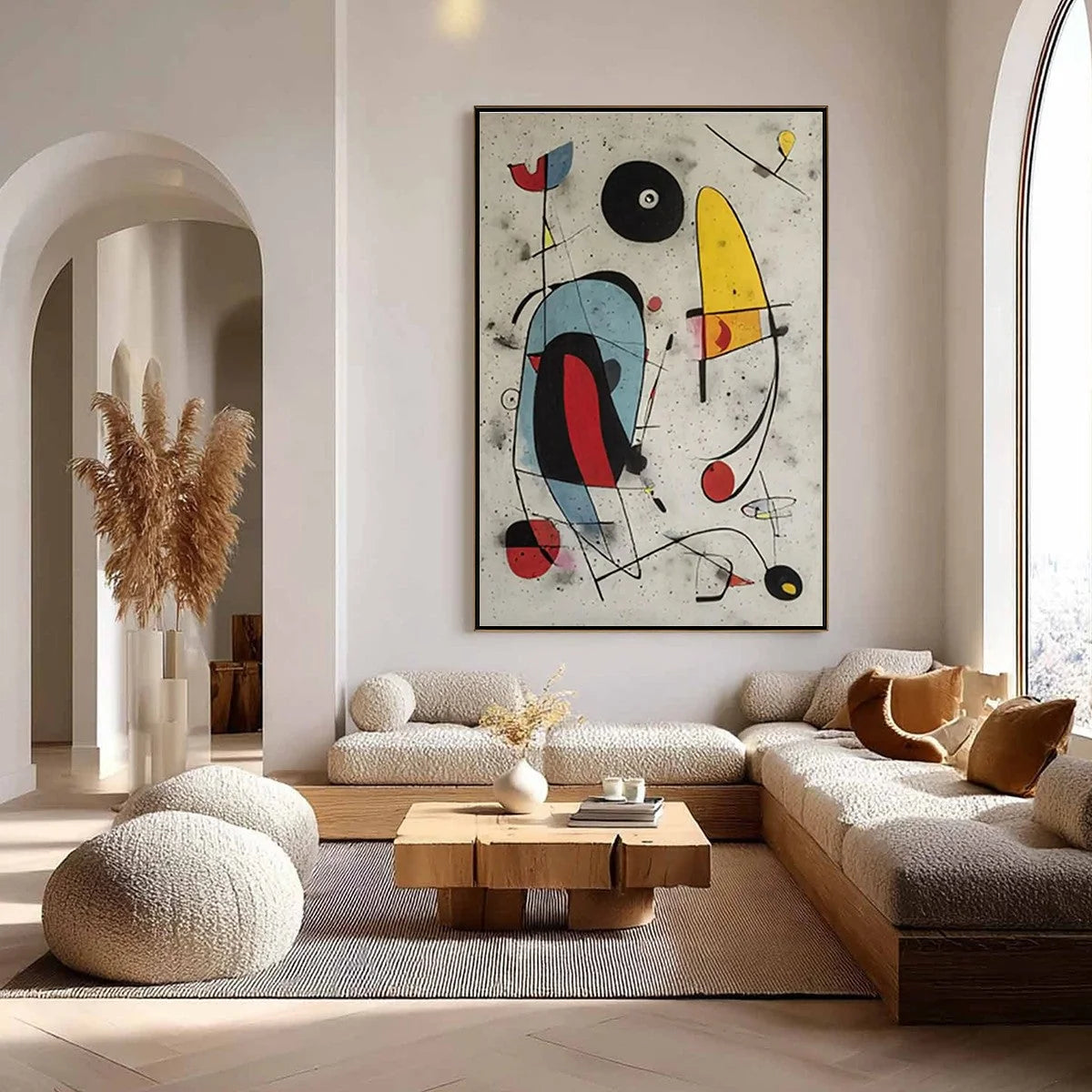 COSMIC NOTES: Modern Abstract Geometric Oil Painting | rolled canvas, ready for custom framing