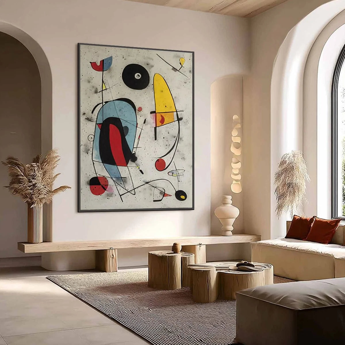 COSMIC NOTES: Modern Abstract Geometric Oil Painting | Abstract mood, soft natural light studio shot