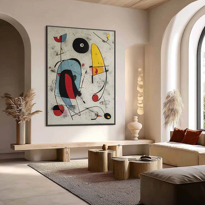 COSMIC NOTES: Modern Abstract Geometric Oil Painting | Abstract mood, soft natural light studio shot