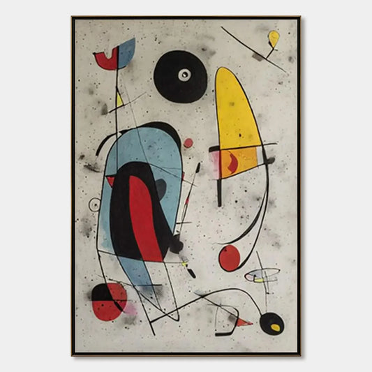 COSMIC NOTES: Modern Abstract Geometric Oil Painting | hanging in COSMIC NOTES: Modern Abstract Geometric Oil Painting featuring layered textured brushwork in refined tones; abstract composition wi...