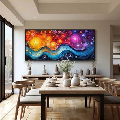 COSMIC WHIRL: Colorful Abstract Swirl Painting | beige palette, original Hand-painted on premium stretched canvas using artist-grade oils; rich layered surface combines smooth gradients with tactil...
