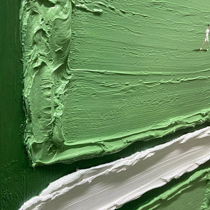COURT RHYTHM: Textured Sports Impasto Oil Painting | rectangular format, hand-painted canvas edge