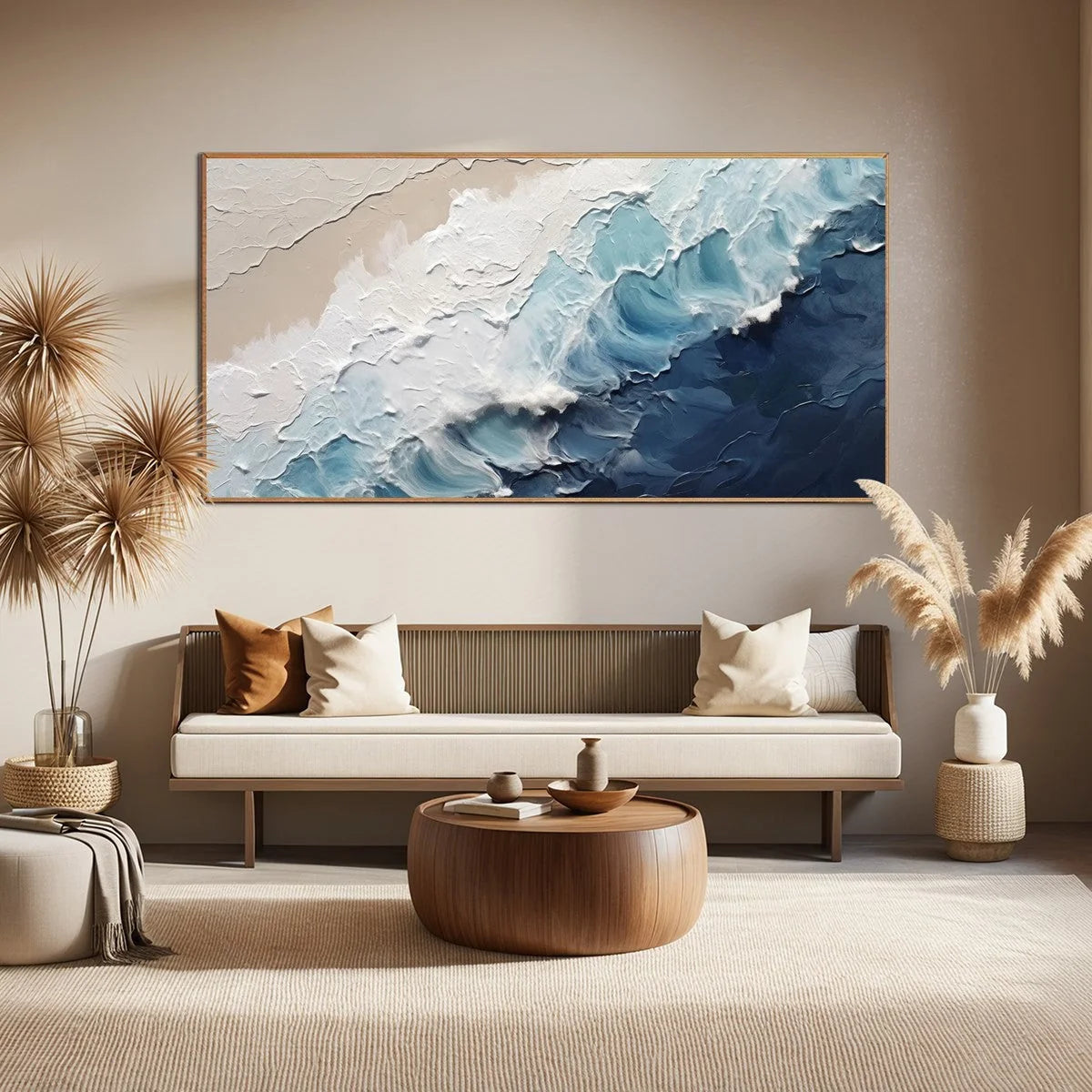 CRASHING WAVES: Textured Coastal Seascape Oil Painting | Abstract closeup, raised brushwork detail