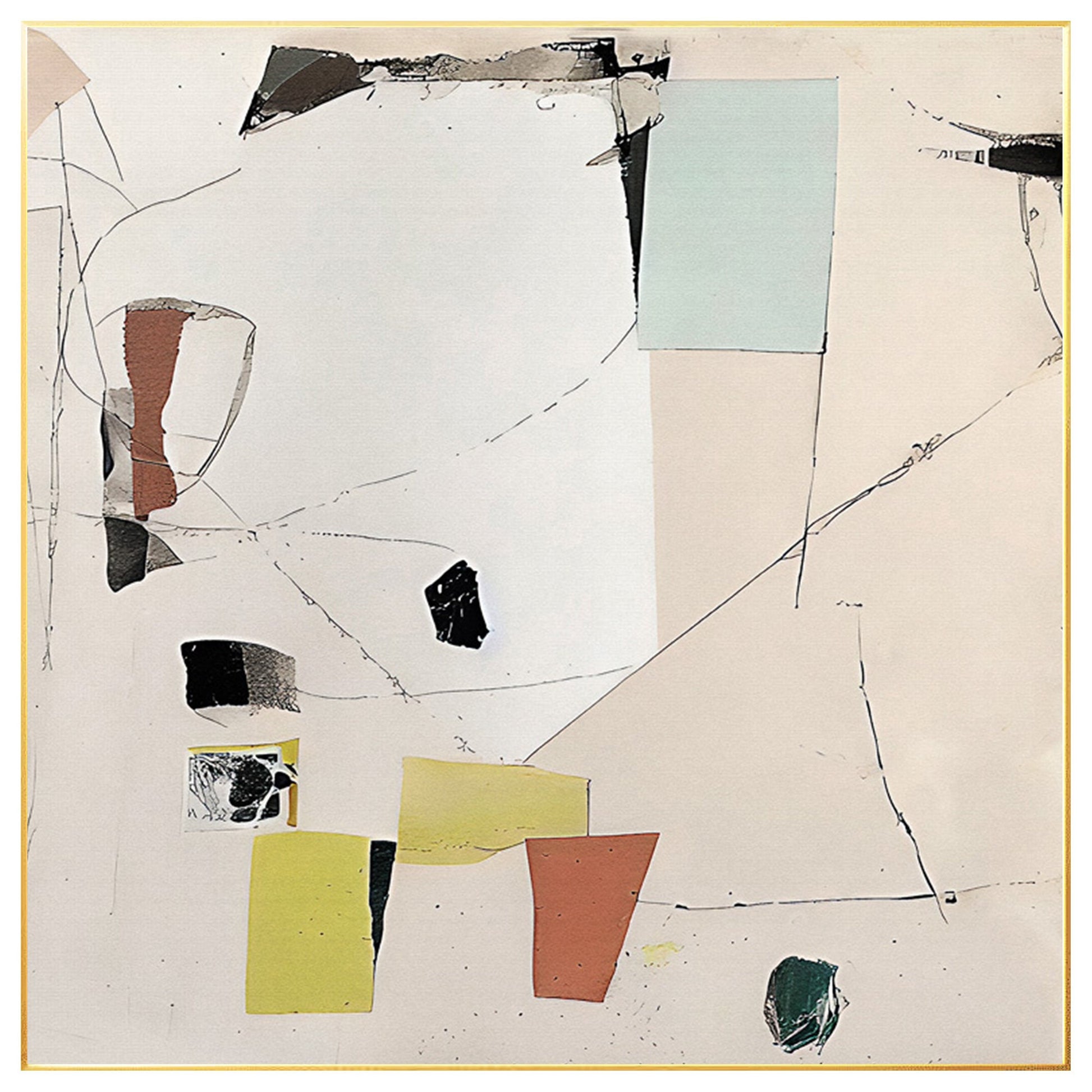 Cream Style Art Abstract Painting Minimalist Painting On Canvas, Square Wall Art #7