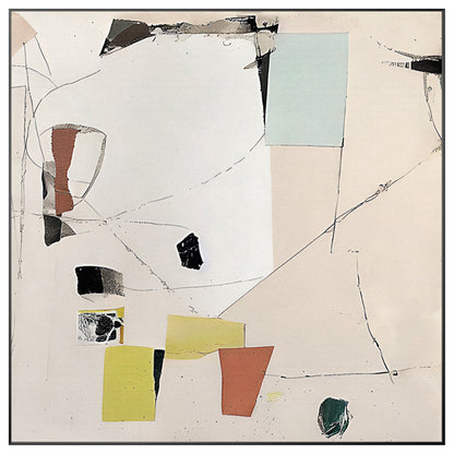 Cream Style Art Abstract Painting Minimalist Painting On Canvas, Square Wall Art #9