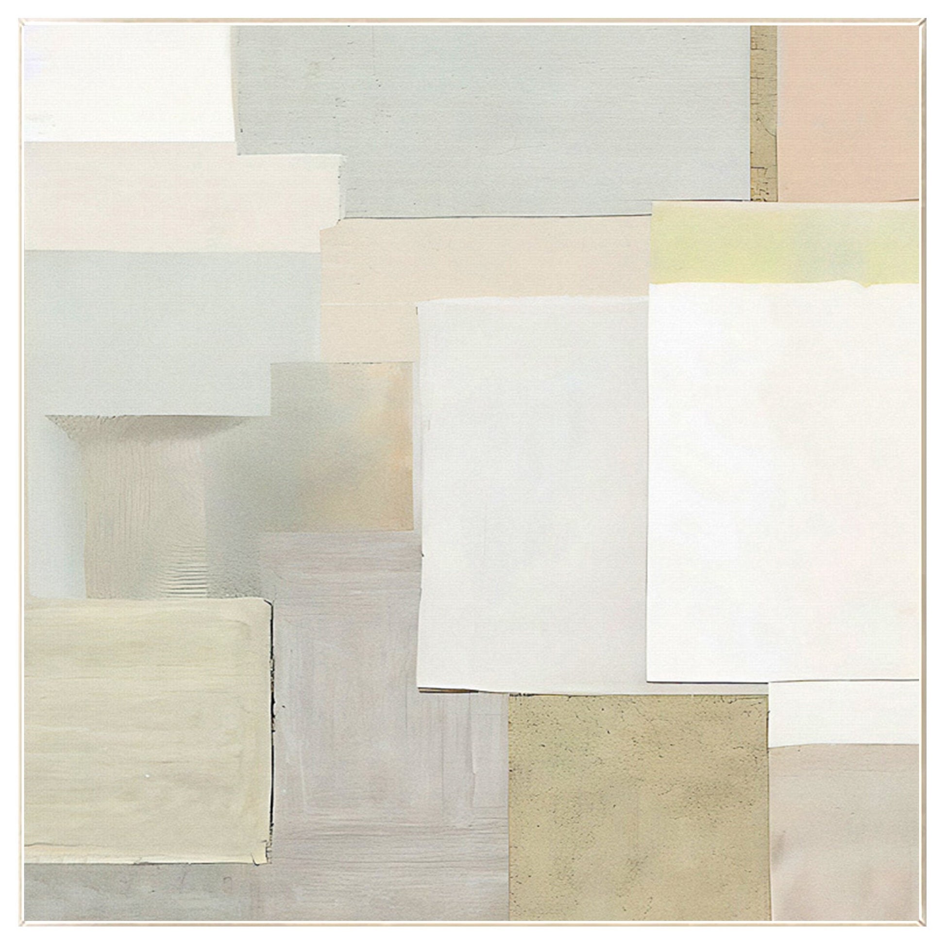 Cream Style Art Geometric Painting Minimalist Painting On Canvas, Square Wall Ar #8