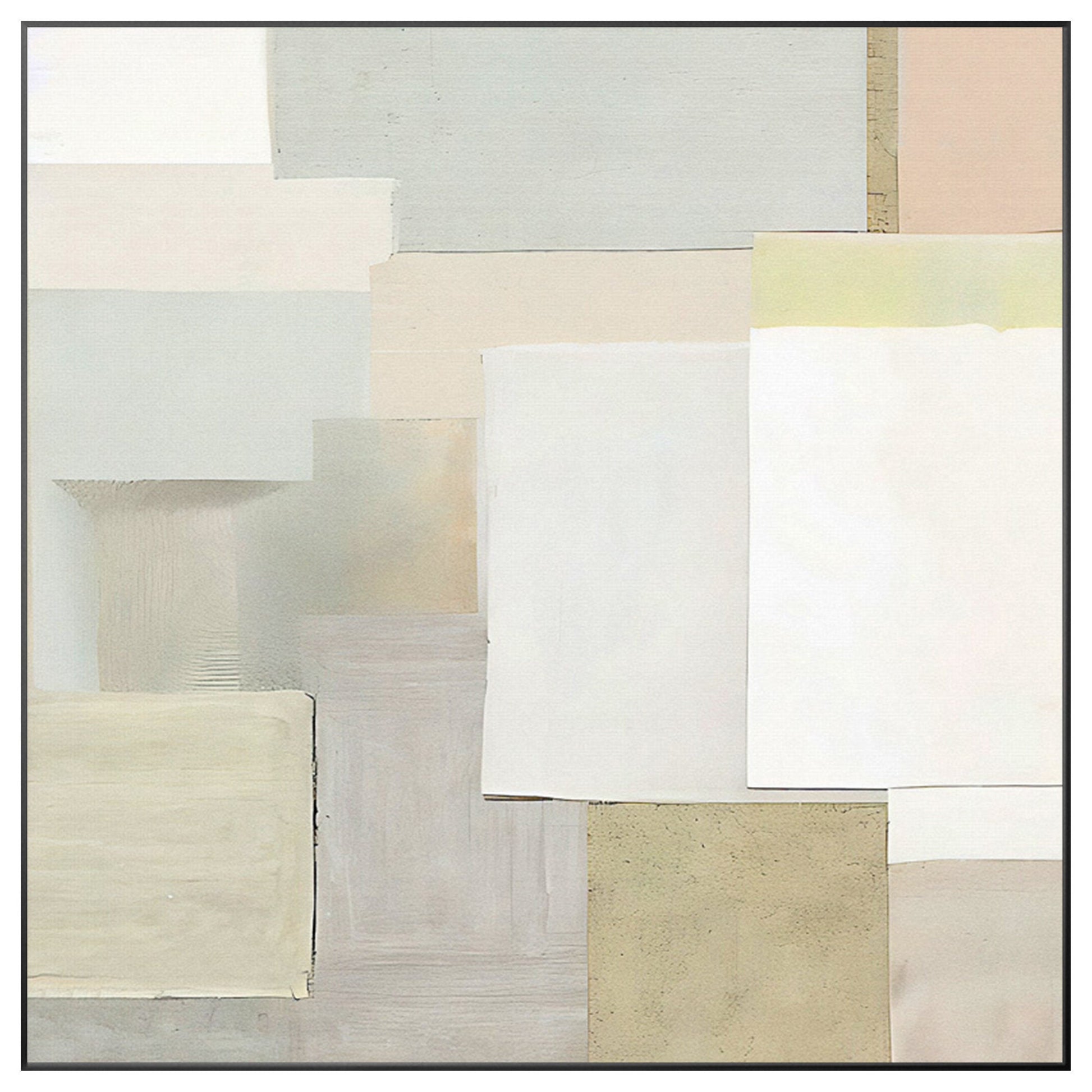 Cream Style Art Geometric Painting Minimalist Painting On Canvas, Square Wall Ar #9