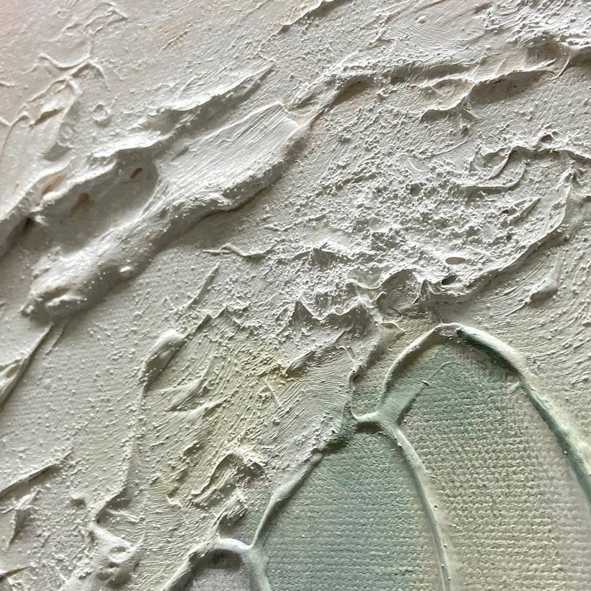 CRESTING WAVE: Textured Seascape Painting | rectangular format, hand-painted canvas edge