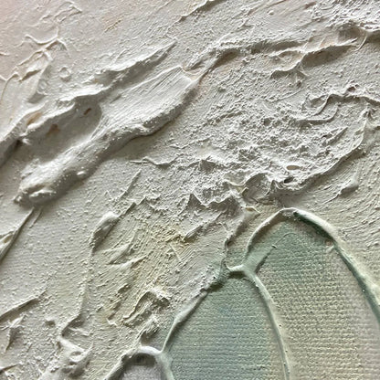 CRESTING WAVE: Textured Seascape Painting | rectangular format, hand-painted canvas edge