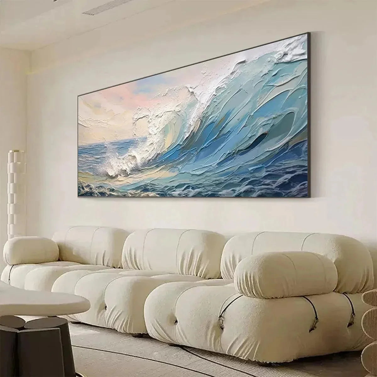CRESTING WAVE: Textured Seascape Painting | rolled canvas, ready for custom framing