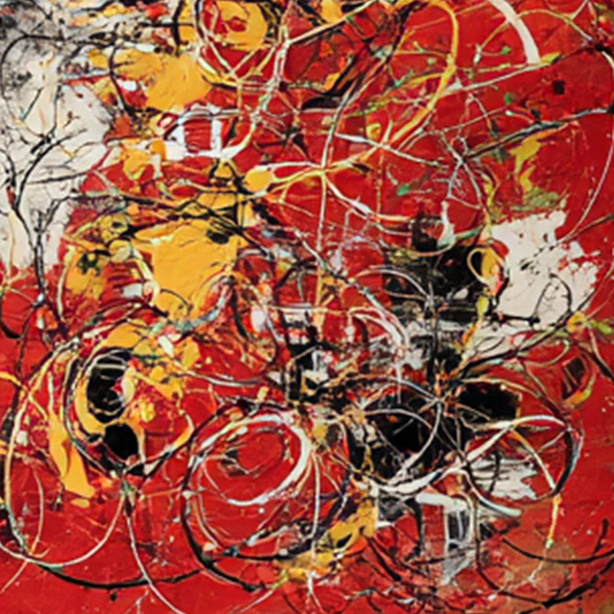 CRIMSON CHAOS: Large Vertical Red and Black Abstract Action Painting | rectangular format, hand-painted canvas edge
