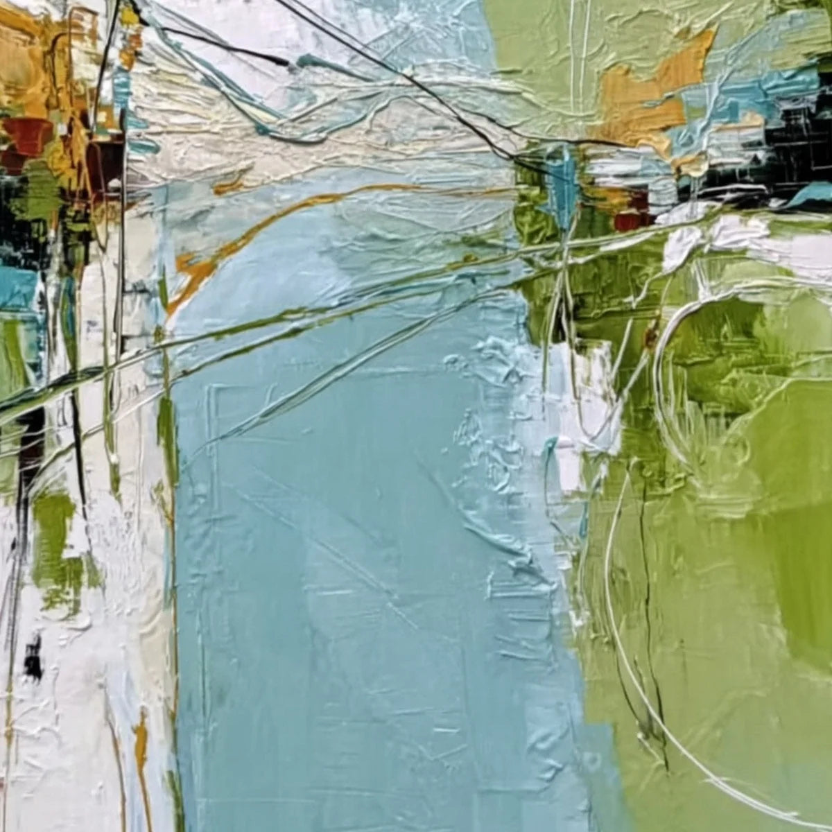 CROSSING PATHS: Large Textured Vertical Abstract Wall Art | rolled canvas, ready for custom framing