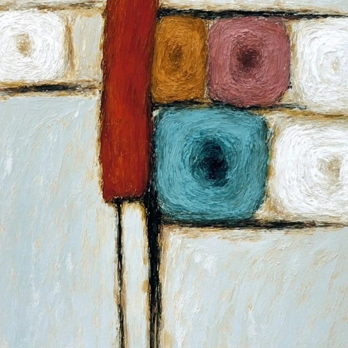CROSSROADS: Modern Figurative Abstract Oil Painting | rolled canvas, ready for custom framing
