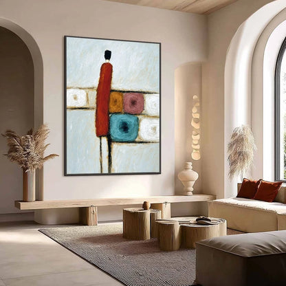CROSSROADS: Modern Figurative Abstract Oil Painting | Figurative mood, soft natural light studio shot