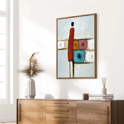 CROSSROADS: Modern Figurative Abstract Oil Painting | beige palette, original Hand-painted on premium stretched canvas using artist-grade oils; rich layered surface combines smooth gradients with t...