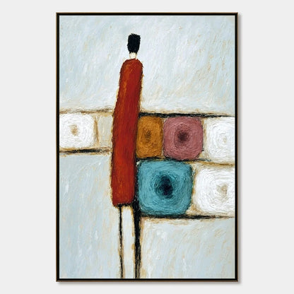 CROSSROADS: Modern Figurative Abstract Oil Painting | hanging in CROSSROADS: Modern Figurative Abstract Oil Painting featuring layered textured brushwork in refined tones; figurative composition wi...