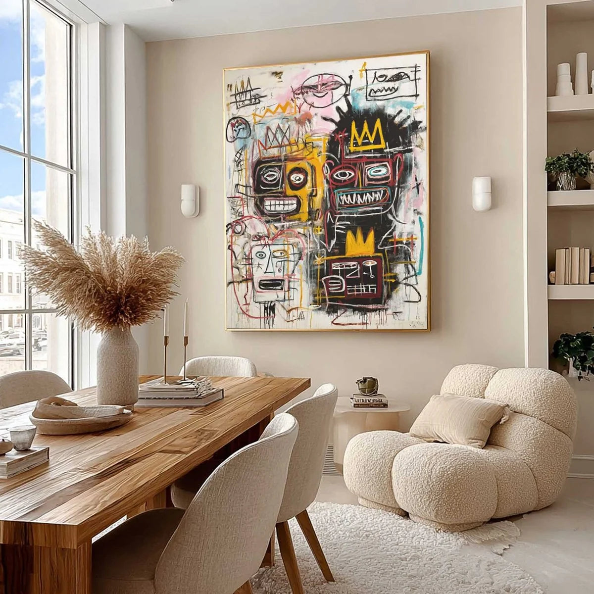 CROWNED FIGURES: Graffiti-Style Portrait Oil Painting | Figurative mood, soft natural light studio shot