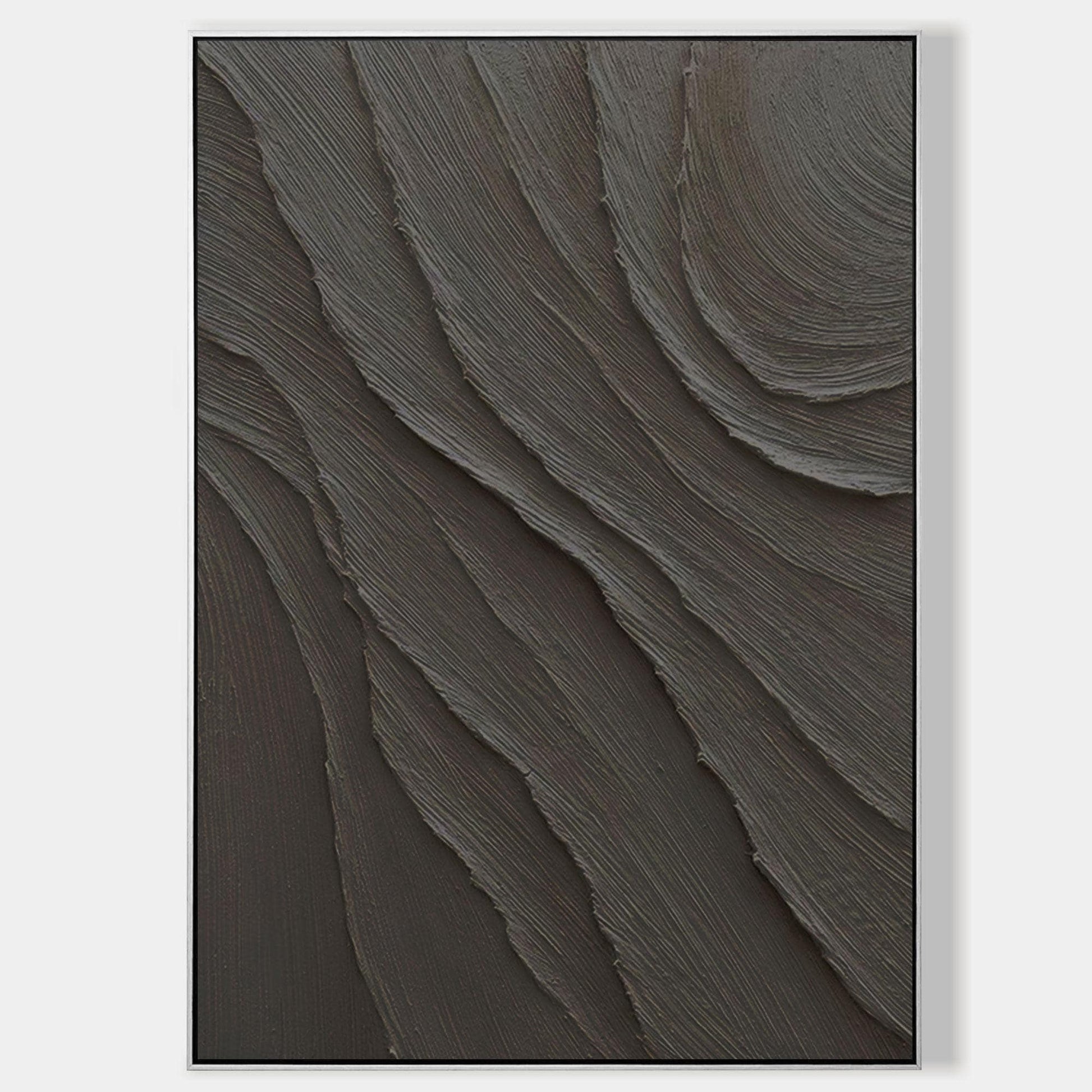 Dark Abstract Wall Art Black Textured Canvas Modern Minimalist Wabi Sabi Wall De #11