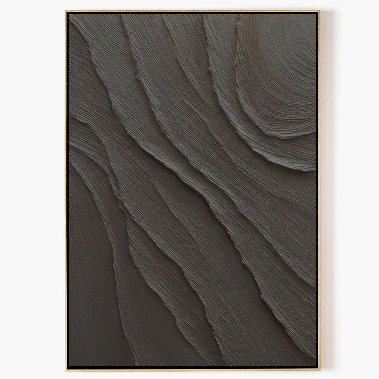 Dark Abstract Wall Art Black Textured Canvas Modern Minimalist Wabi Sabi Wall De #12