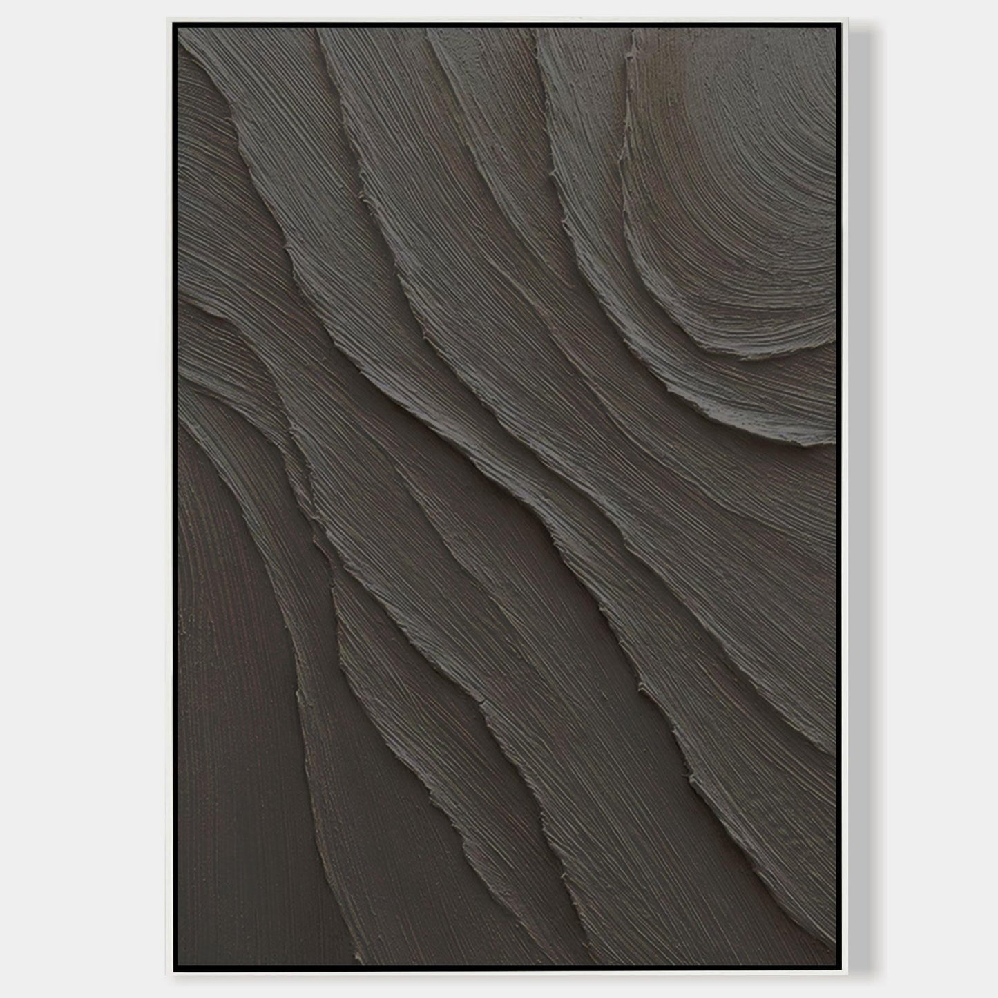 Dark Abstract Wall Art Black Textured Canvas Modern Minimalist Wabi Sabi Wall De #7
