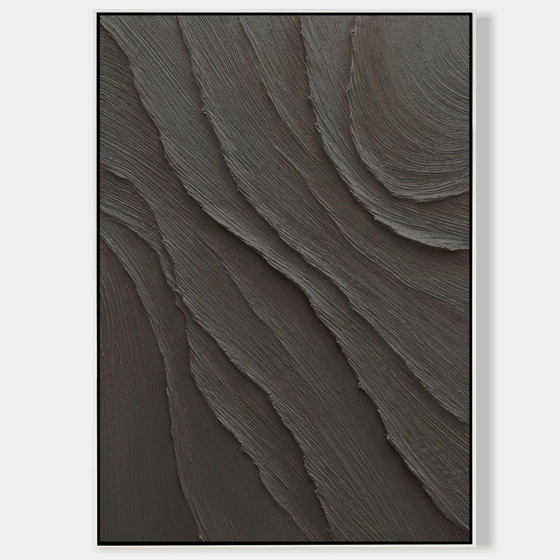 Dark Abstract Wall Art Black Textured Canvas Modern Minimalist Wabi Sabi Wall De #7