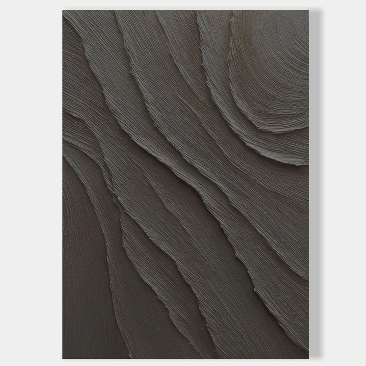 Dark Abstract Wall Art Black Textured Canvas Modern Minimalist Wabi Sabi Wall De #8