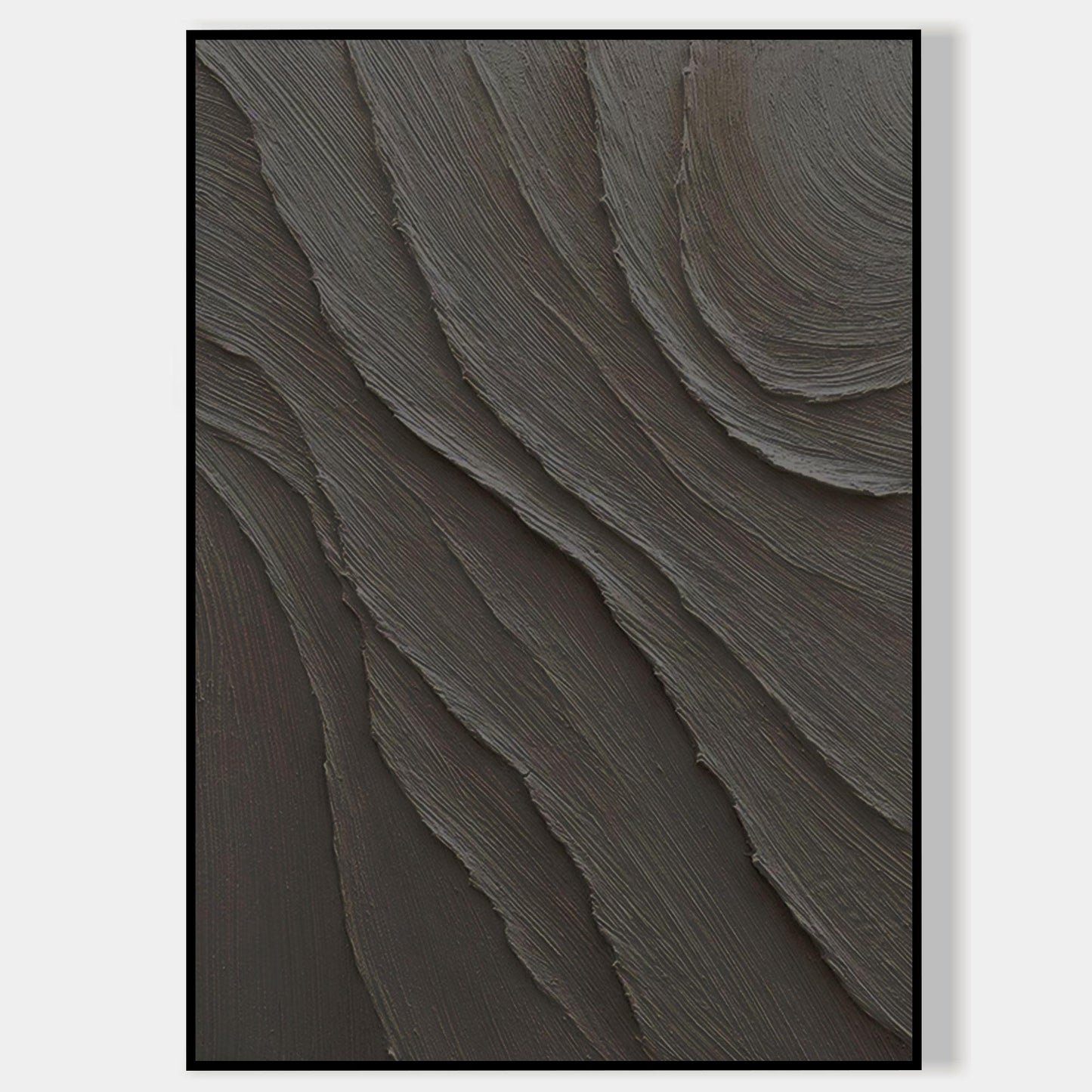 Dark Abstract Wall Art Black Textured Canvas Modern Minimalist Wabi Sabi Wall De #9