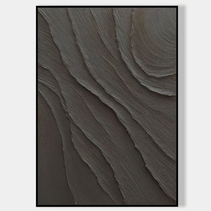Dark Abstract Wall Art Black Textured Canvas Modern Minimalist Wabi Sabi Wall De #9