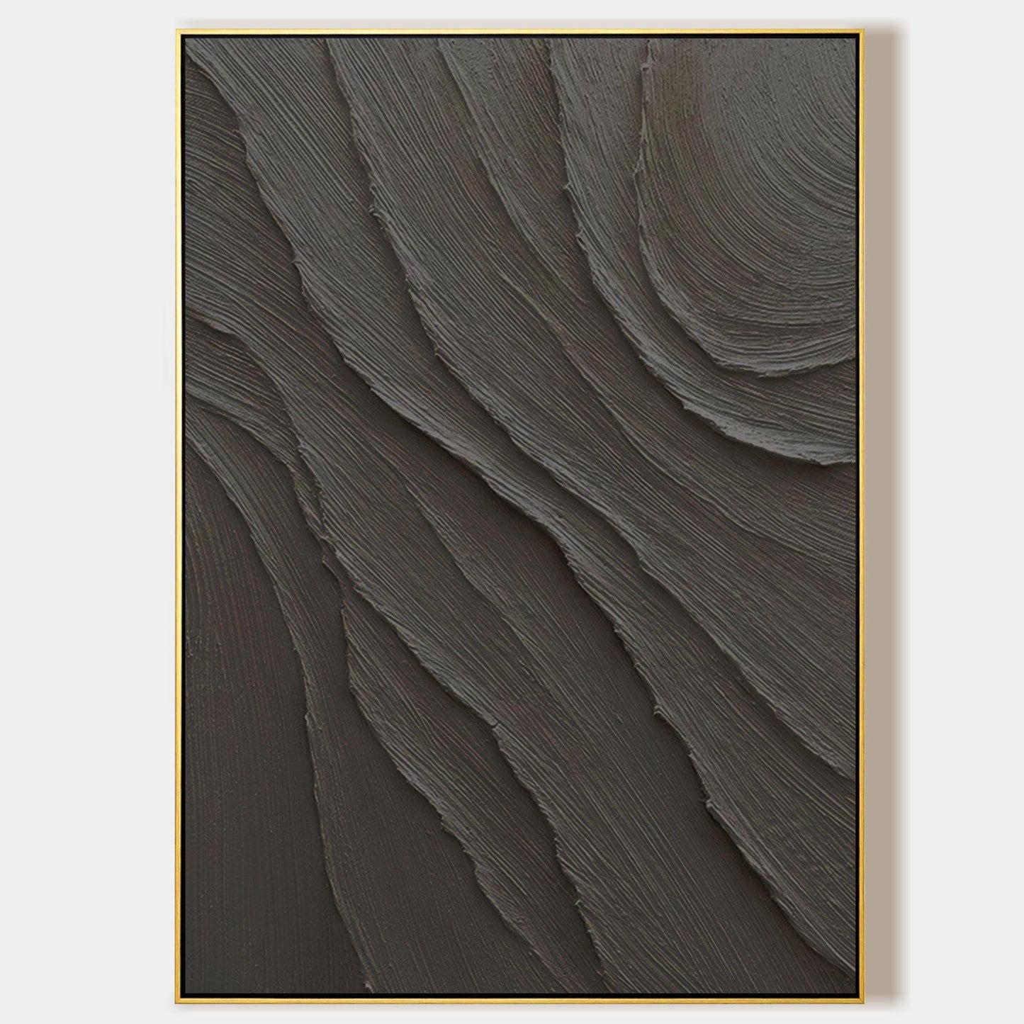 Dark Abstract Wall Art Black Textured Canvas Modern Minimalist Wabi Sabi Wall De #10