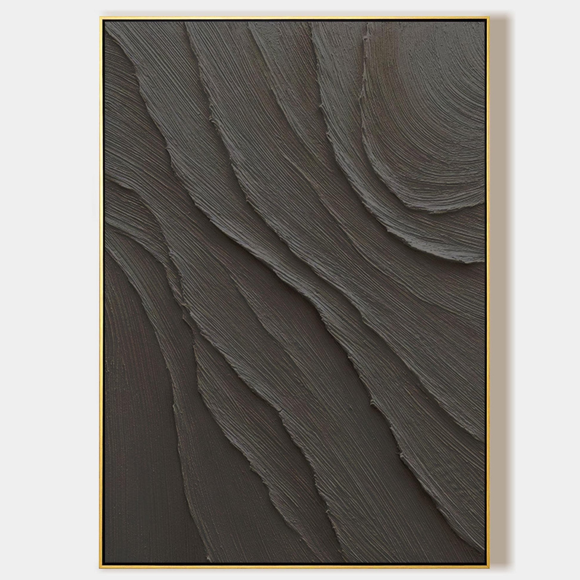 Dark Abstract Wall Art Black Textured Canvas Modern Minimalist Wabi Sabi Wall De #10