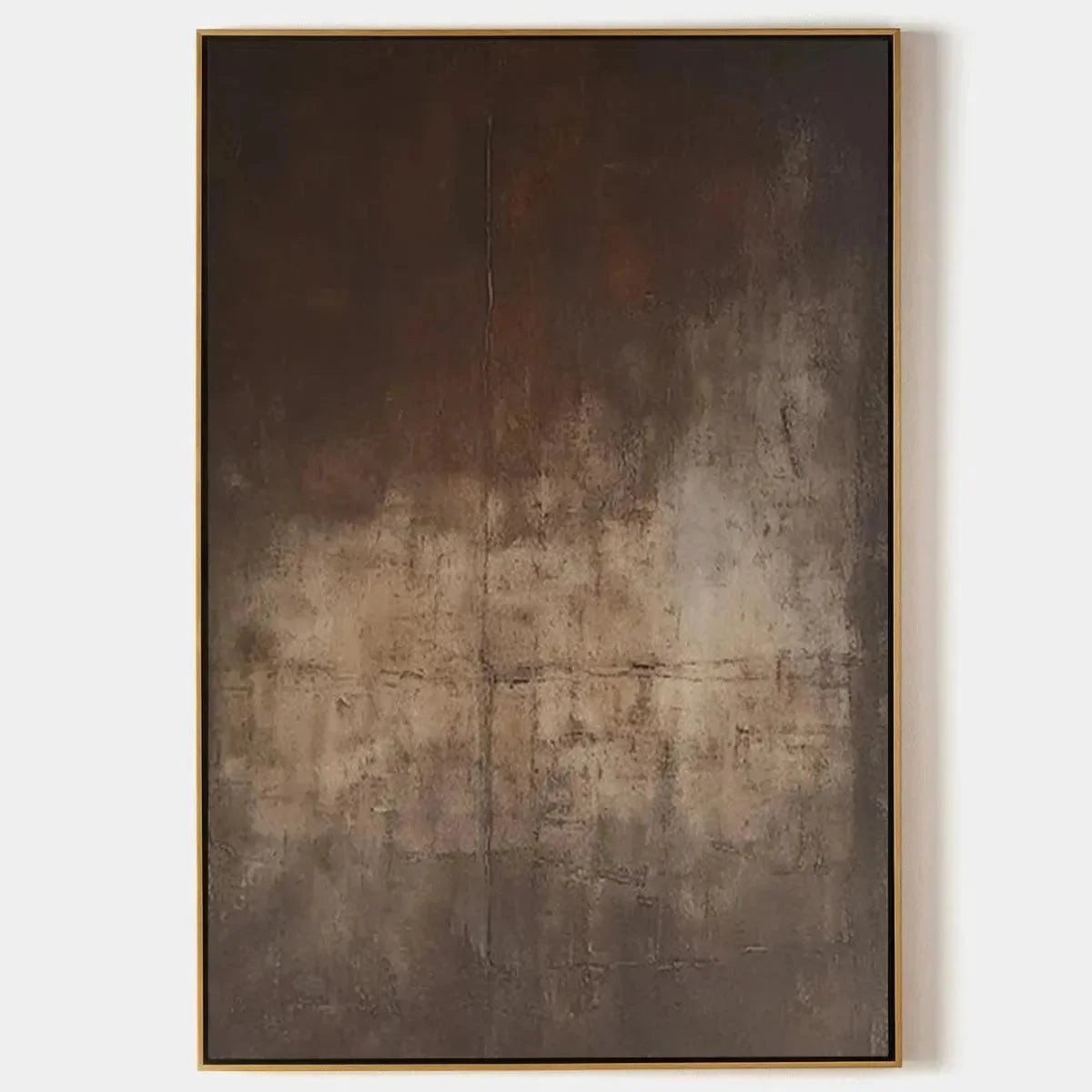 DARK BROWN TEXTURED ABSTRACT: Minimalist Textured Painting | hanging in DARK BROWN TEXTURED ABSTRACT: Minimalist Textured Painting featuring layered textured brushwork in refined tones; minimalist ...