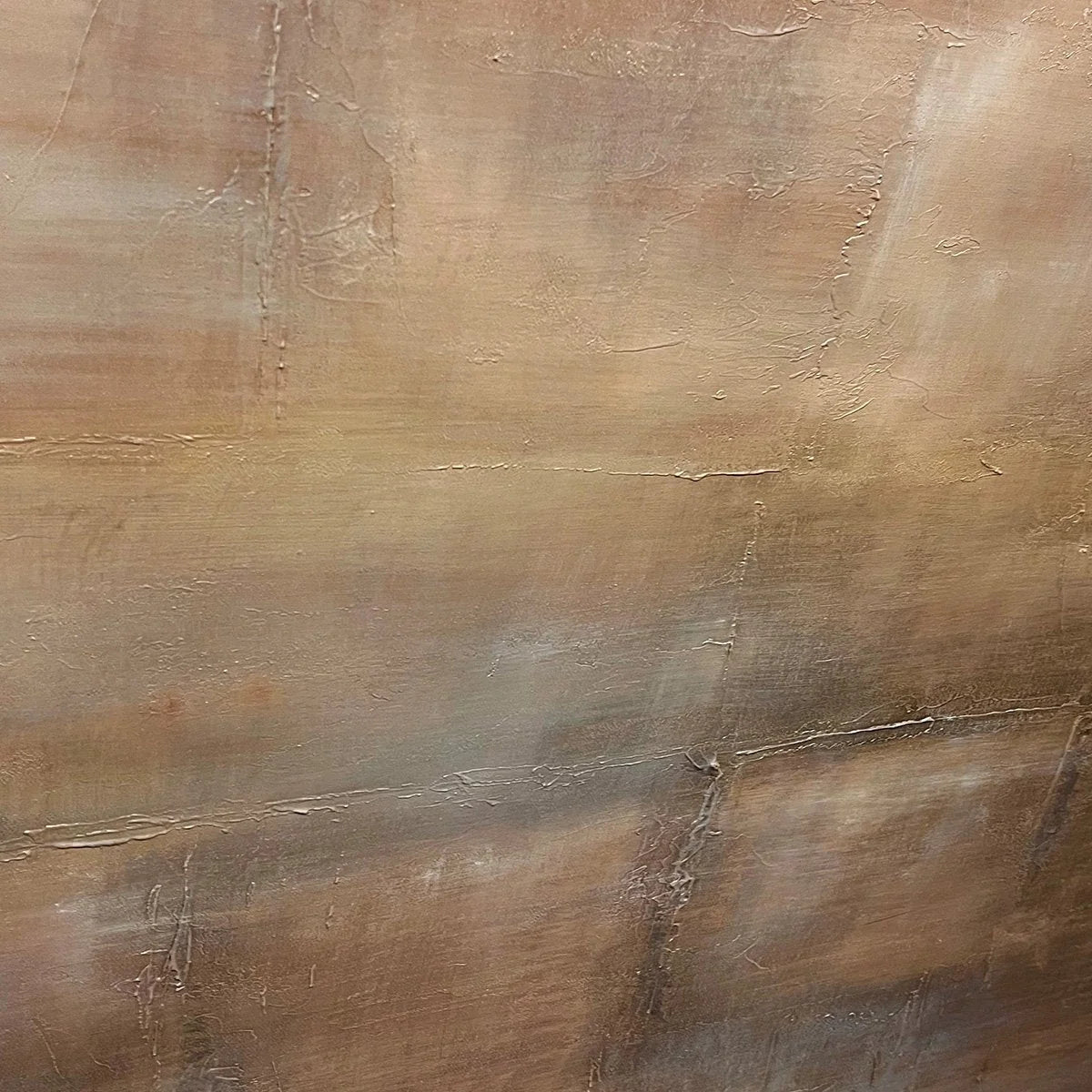 DARK BROWN TEXTURED LANDSCAPE: Abstract Painting in Brown | black frame version on white wall