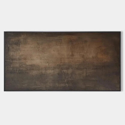DARK BROWN TEXTURED LANDSCAPE: Abstract Painting in Brown | hanging in DARK BROWN TEXTURED LANDSCAPE: Abstract Painting in Brown featuring layered textured brushwork in refined tones; abstract comp...