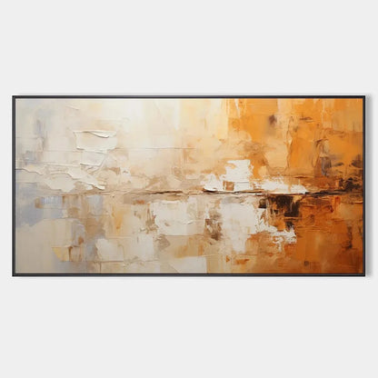 DESERT DUSK: Panoramic Abstract Painting in Orange and Beige, Textured Canvas, Modern Wall Art | hanging in DESERT DUSK: Panoramic Abstract Painting in Orange and Beige, Textured Canvas, Modern Wal...