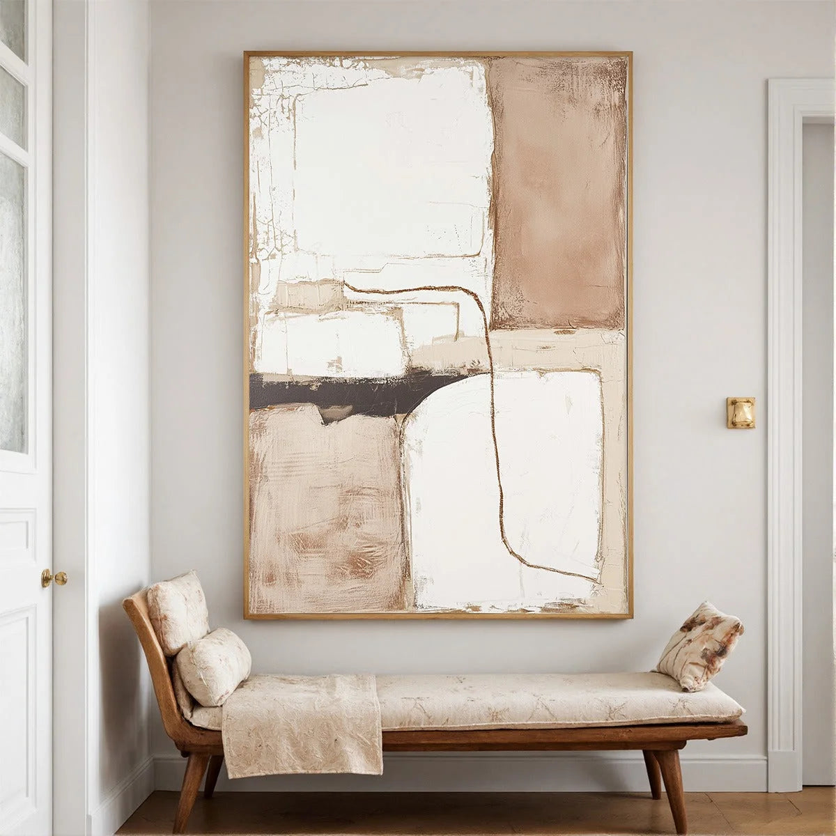 DESERT FLOW: Minimalist Abstract Textured Oil Painting | Minimalist closeup, raised brushwork detail