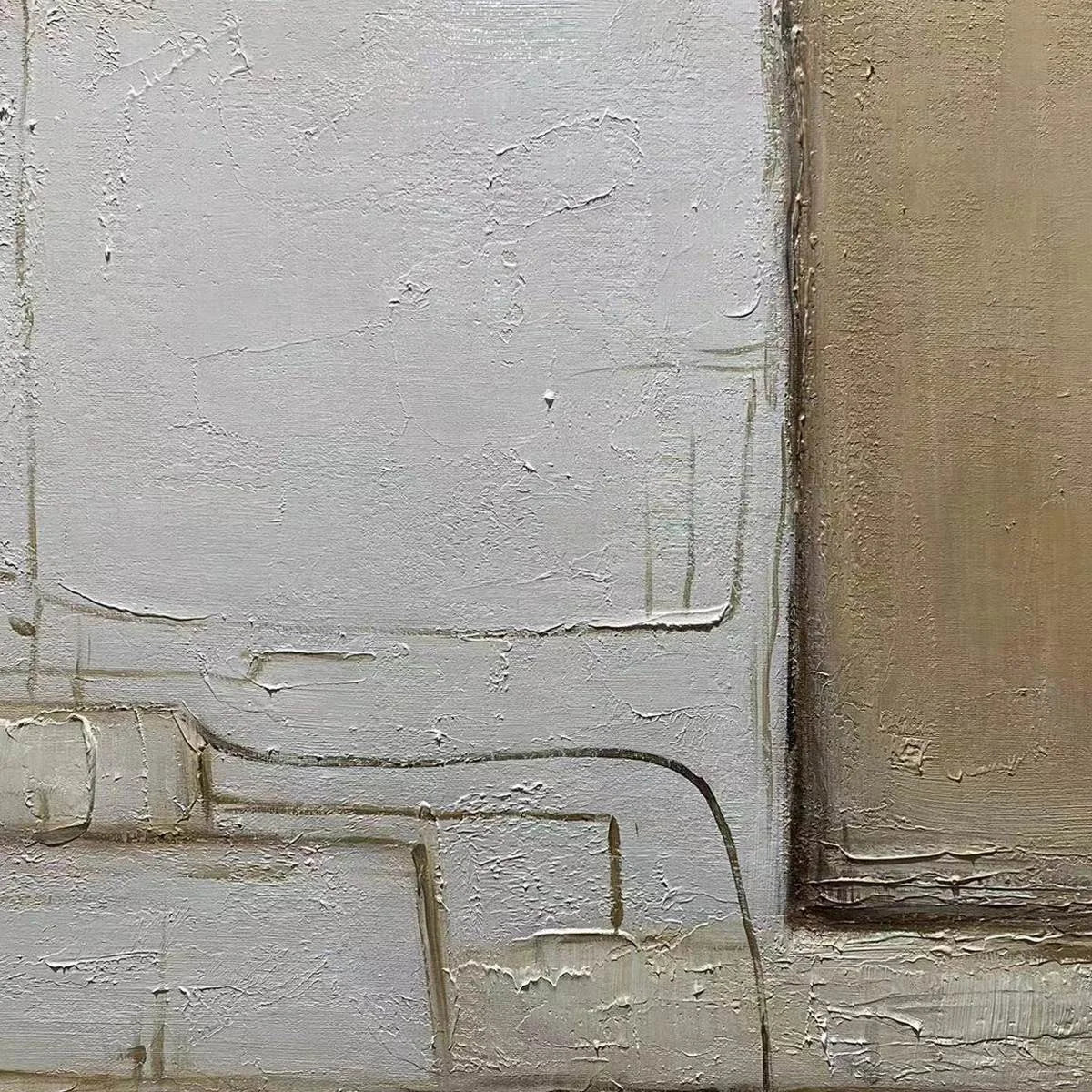 DESERT FLOW: Minimalist Abstract Textured Oil Painting | rectangular format, hand-painted canvas edge