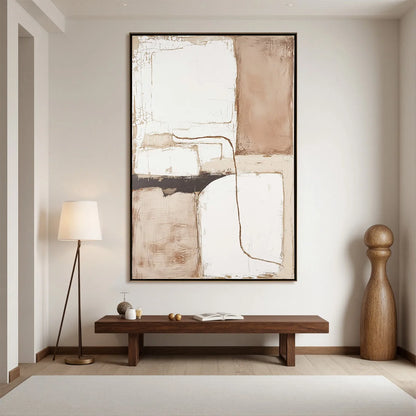 DESERT FLOW: Minimalist Abstract Textured Oil Painting | rolled canvas, ready for custom framing