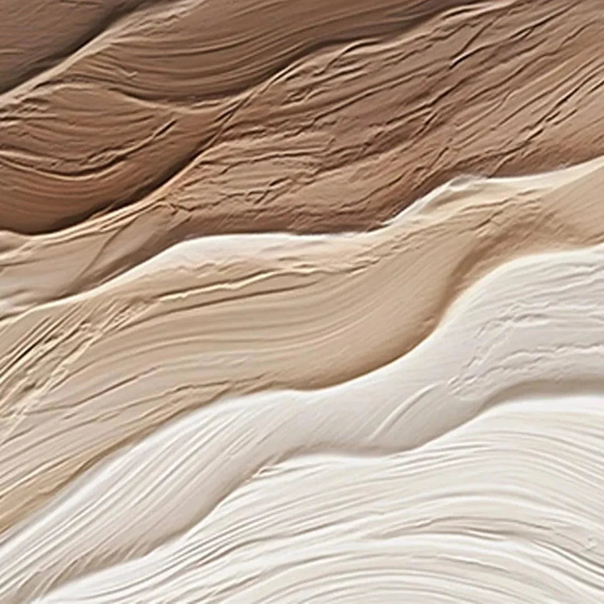 DESERT FLOW: Textured Abstract Landscape Painting in Brown and Beige | rectangular format, hand-painted canvas edge