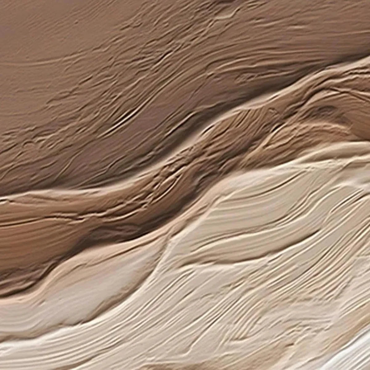 DESERT FLOW: Textured Abstract Landscape Painting in Brown and Beige | rolled canvas, ready for custom framing